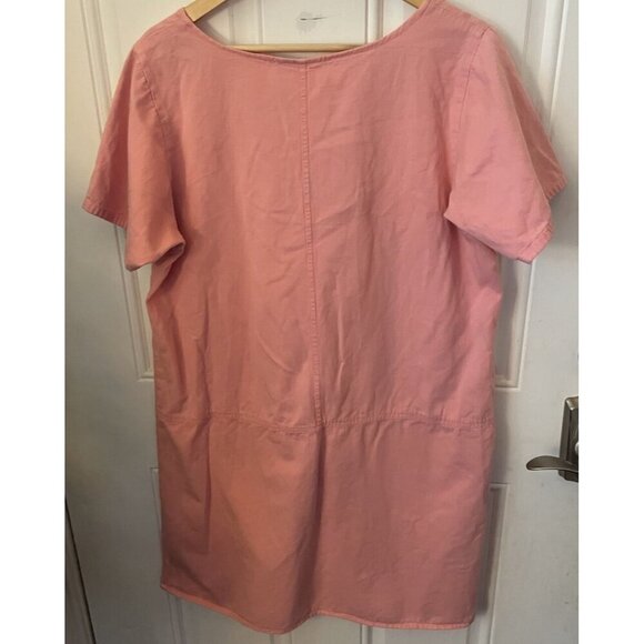 VintageTia Designs Dress Womens Sz L Pink Cotton Embroidered Fish Wearable Art - Picture 2 of 11